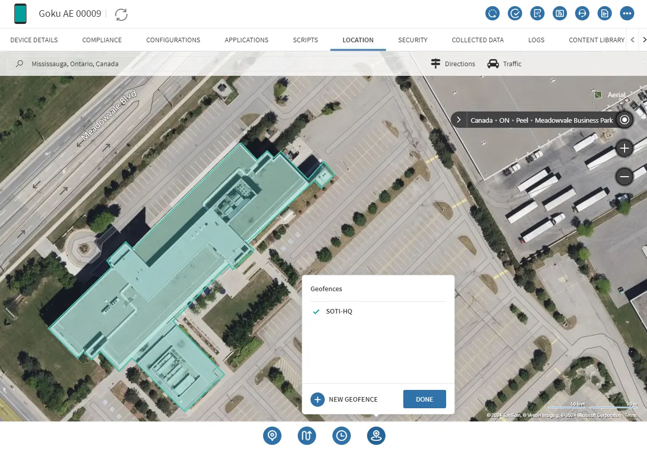 Geofencing UI Screenshot